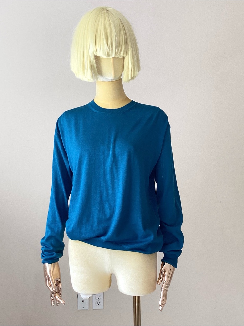 Stella McCartney Long-Sleeve Crewneck Sweater - Teal Blue wool SZ 2-4/ 38